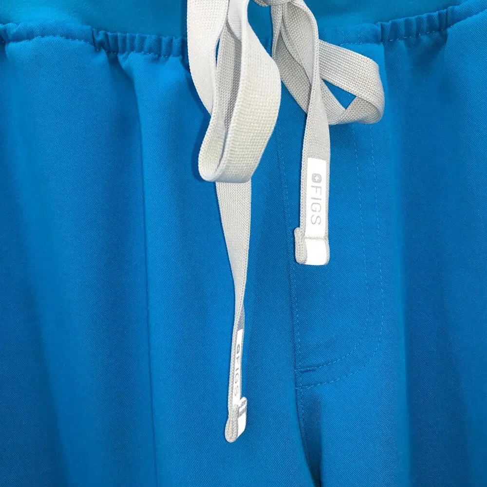 FIGS Mens Tansen Jogger Scrub Pants Extreme Blue Large Short L/P Nursing Medical